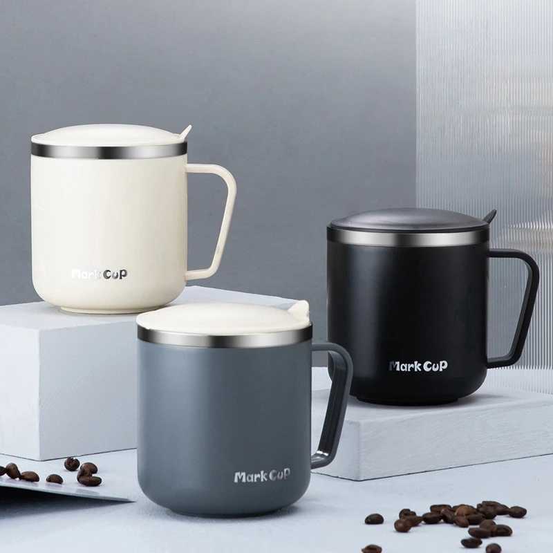 400ml 304 Stainless Steel Water Bottle Double Layers Coffee Mug Milk Cup with Lid and Handle Portable Thermal Water Bottle Gift Y251125