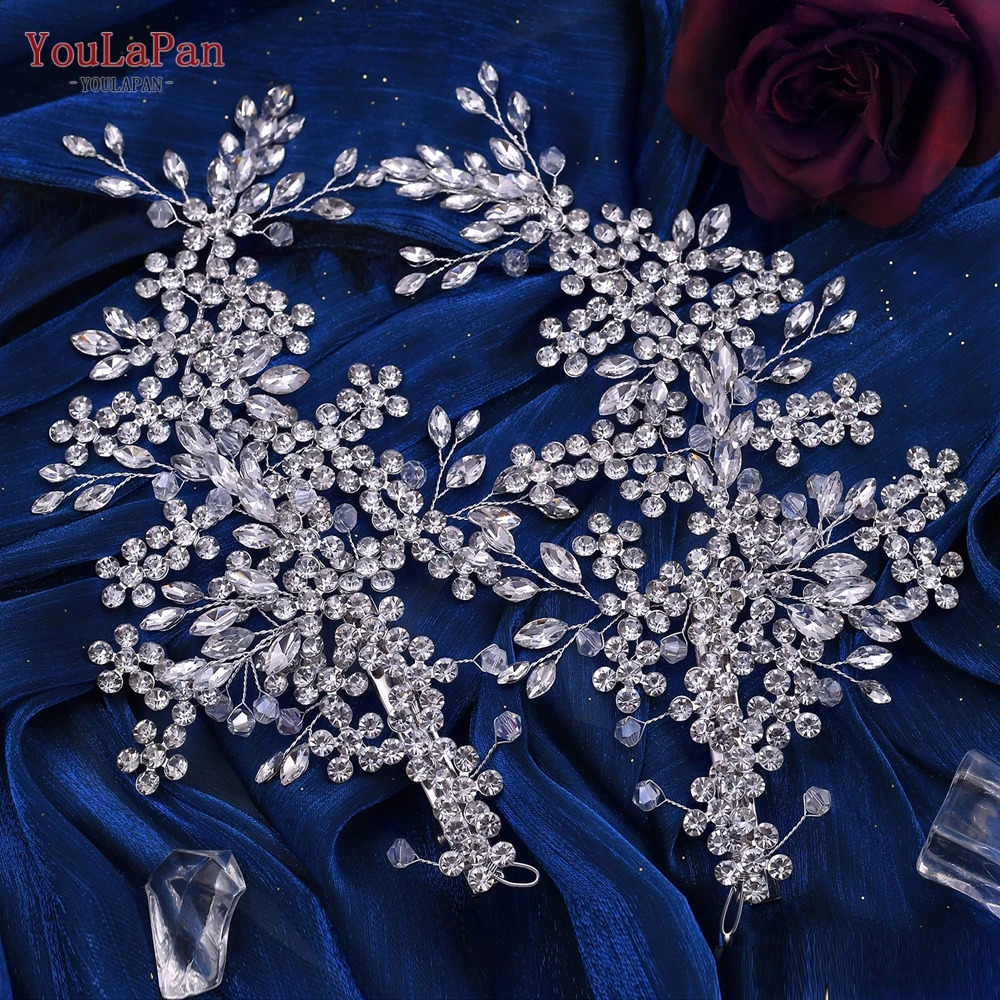 YouLaPan HP253 Crystal Bridal Headpiece Floral Wedding Hair Vine Clip Party Prom Hair Jewelry Brides Hair Accessories 250420