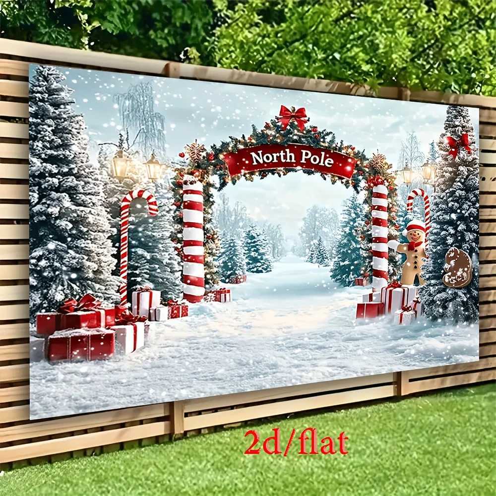 VIKAMA Christmas Banner Party Decorations Winter Scene Holiday Background Suitable for Birthdays Festivals and CelebrationsM251125