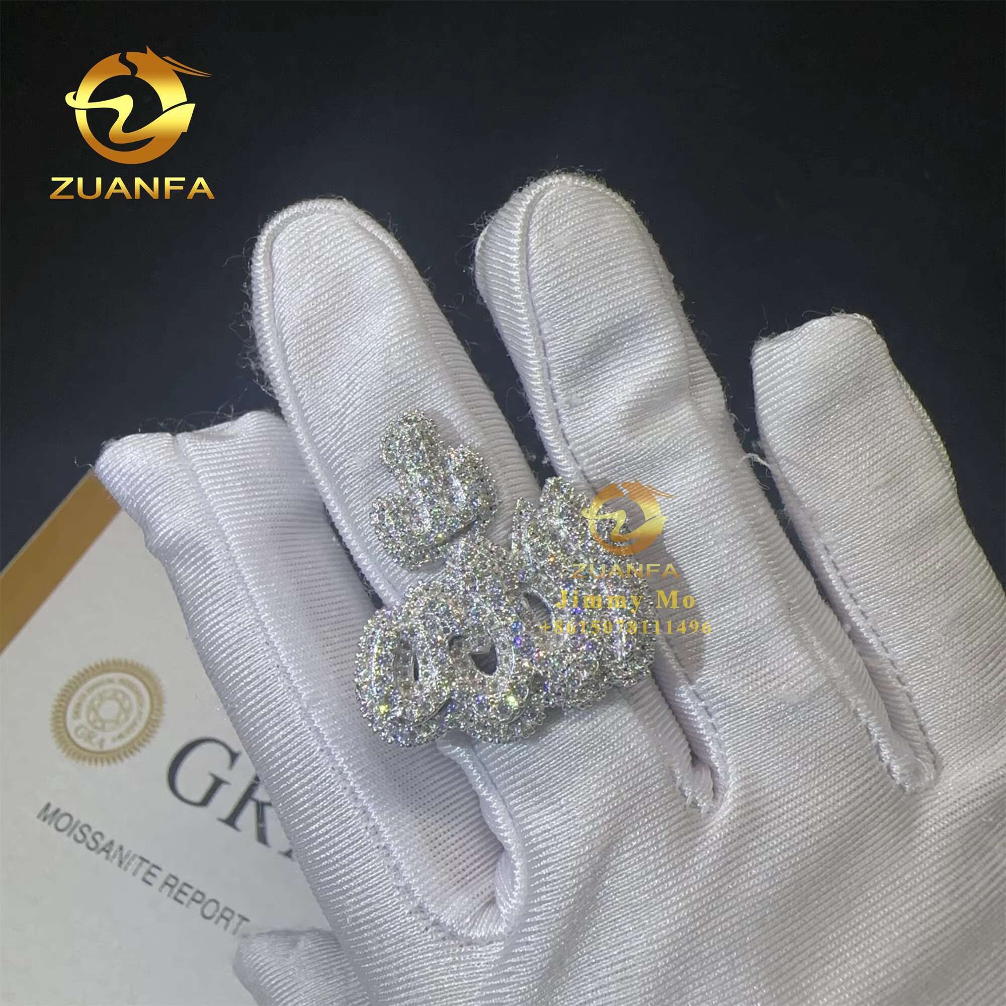 2025 New Design Buss Down GRA Certificates Religious 925 Sterling Silver VVS Moissanite Diamond Hip Hop Iced Out Allah Ring Men Fashion rings