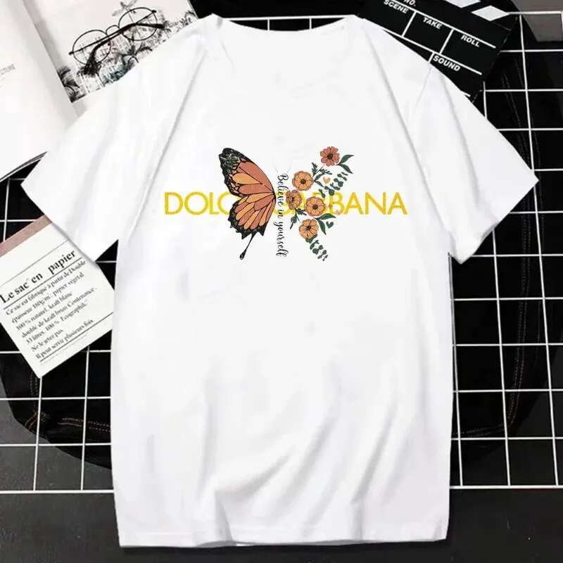 Dongdumaoyi New Women S Fashion T Shirt Summer Letters Printed Short Sleeved Plus Size Casual Breathable Loose