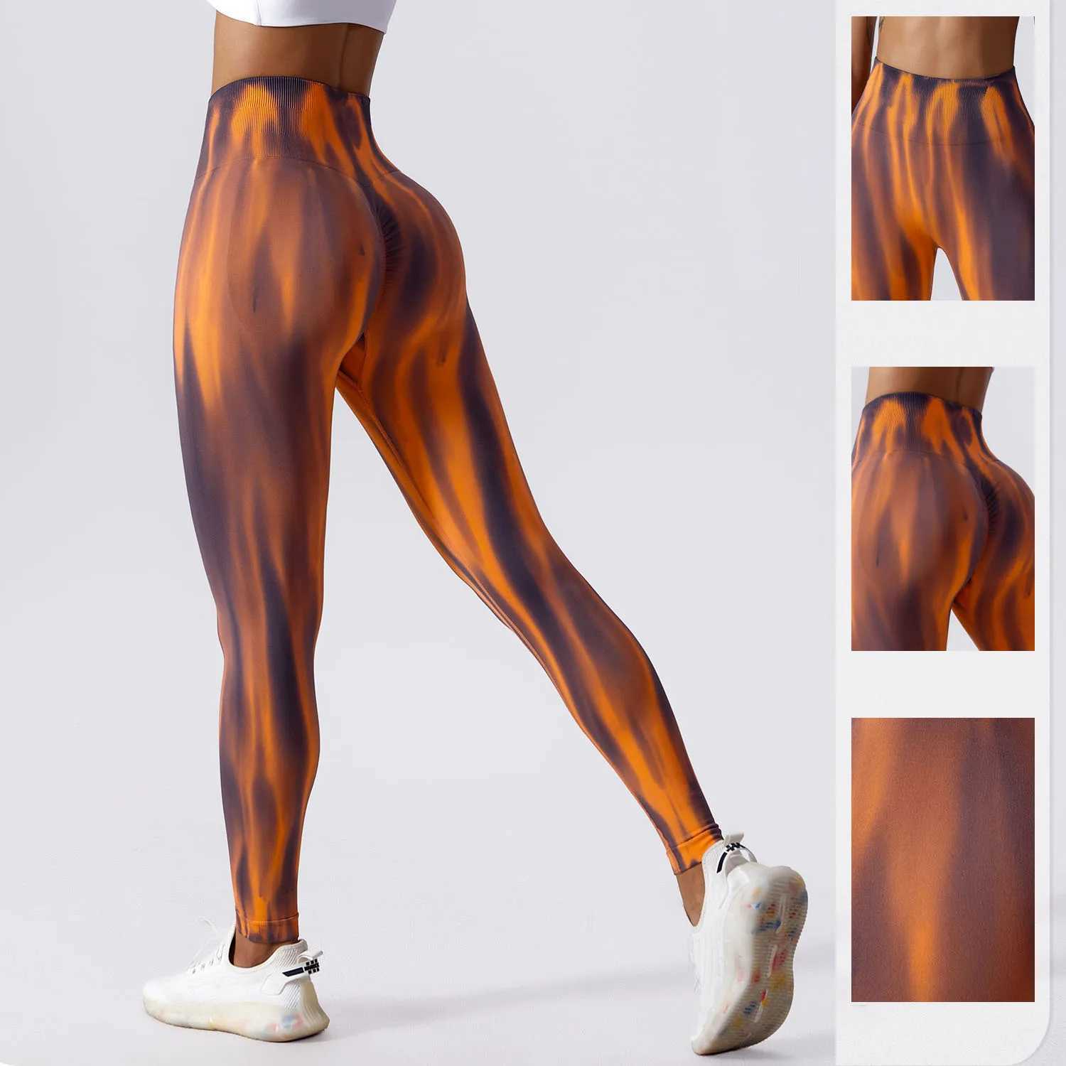 Tie dye yoga pants gym legs womens seamless sports legs womens sports legs running fitness high waisted yoga legsC250425