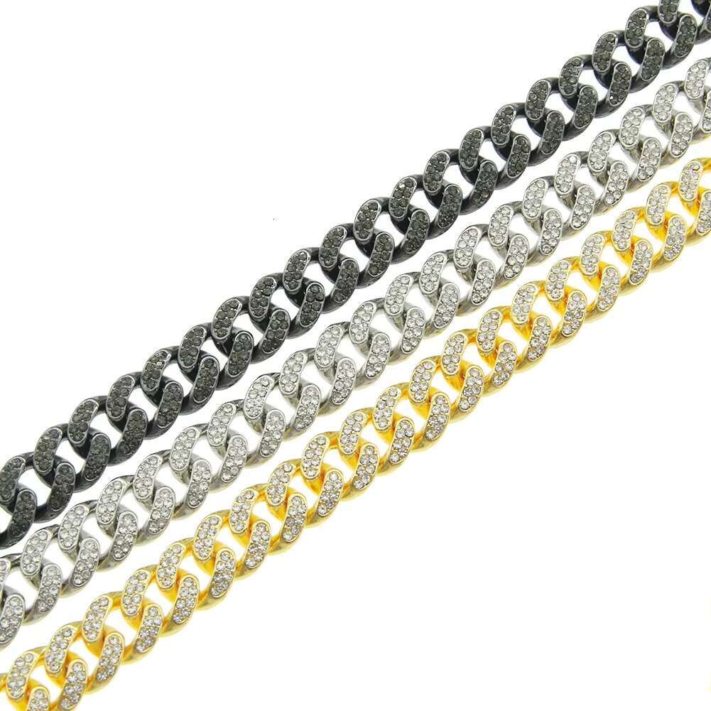 Cadena Cubana Hombre Moissanite Hip Hop Jewelry Gold Silver Cuban Chain Men Necklace Cuban Link Chain