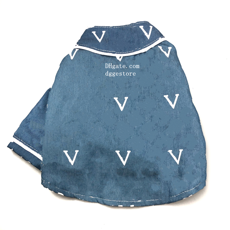 free shipping Designer Dog Clothes Denim Shirt Soft Puppy Sweatshirt Cat Shirts Light Blue, All-Season Comfort, Perfect Pet Apparel for Small, Medium 