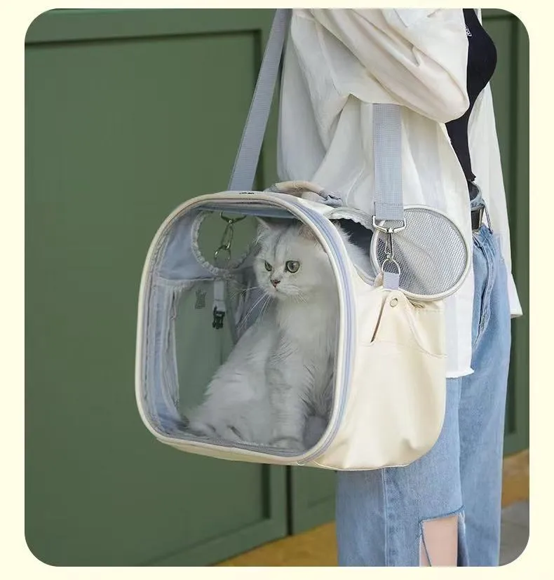 Cat bag, portable bag for going out, cat box, space capsule, pet backpack, transparent backpack, breathable carrying bag for cats