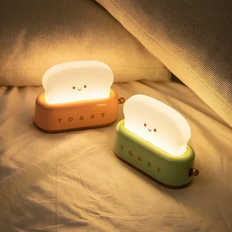 LED NovetlyTable Light Rechargeble Toast Lamp Timing Dimming Bedroom Decoration Mood Bedroom Bedside Creativity Night LightingM251125