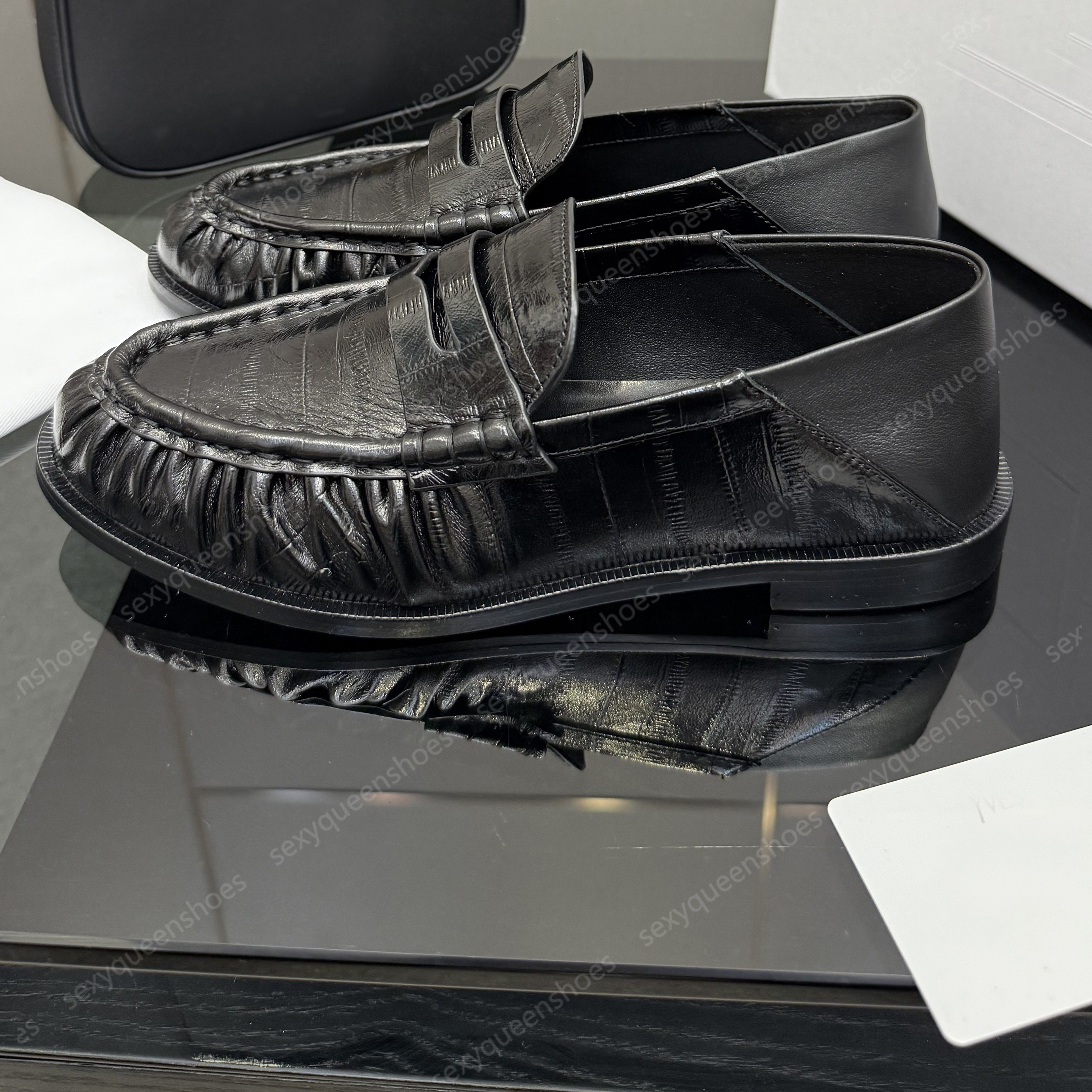 Top quality unisex suede loafers womens flat heel dress shoes casual leather folding men holiday driving casual shoes luxury designer Ballet slippers size 35-47