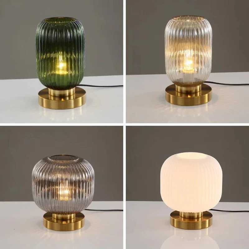 Nordic Modern Glass Table Lamps Bedroom Bedside Night Light Study Office Decoration Reading Home Lighting LED Living Room DeskM251125