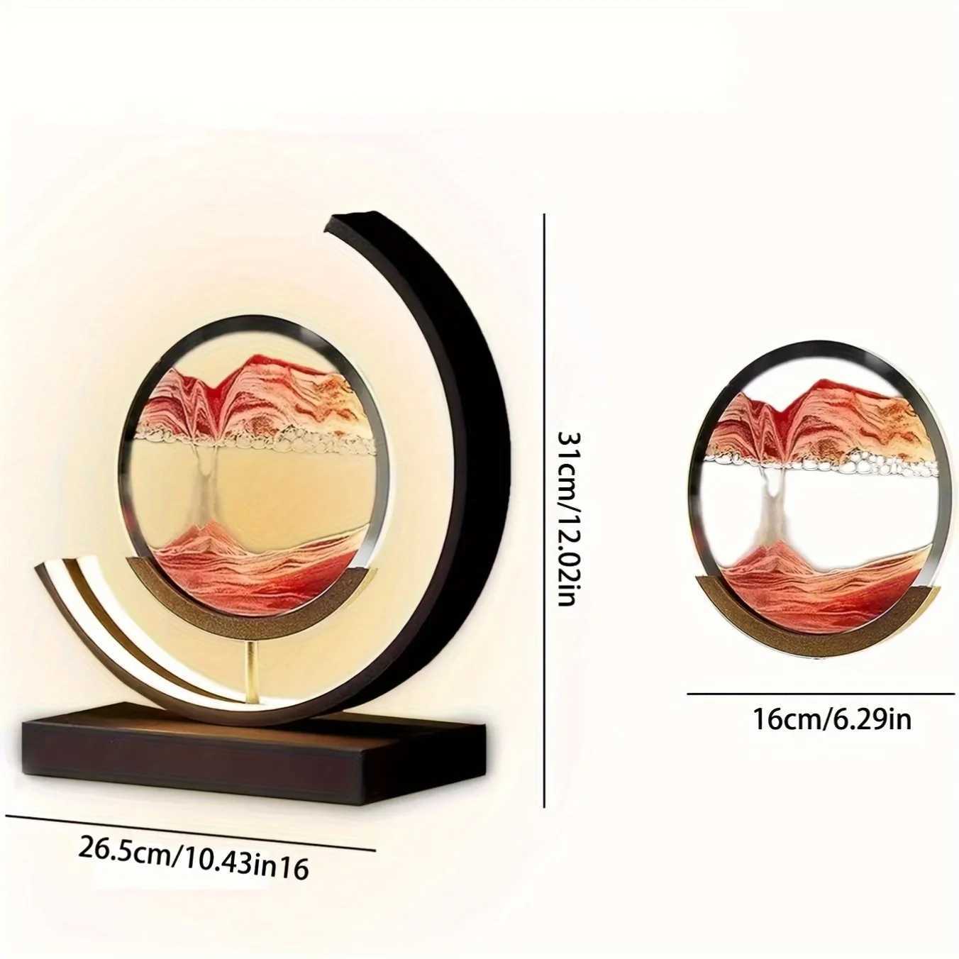 Modern Geometric Sand Art Desk Lamp - Adjustable Brightness USB Powered No Battery Needed Ideal for Bedroom Office Decor C251125