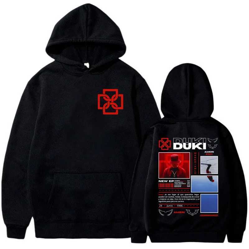 Duki Tour 2024 Album Hoodies Mens Fashion Hip Hop Rap Sweatshirts Retro Street Clothing Oversized Zipper Unisex Y2k Hoodies w250425