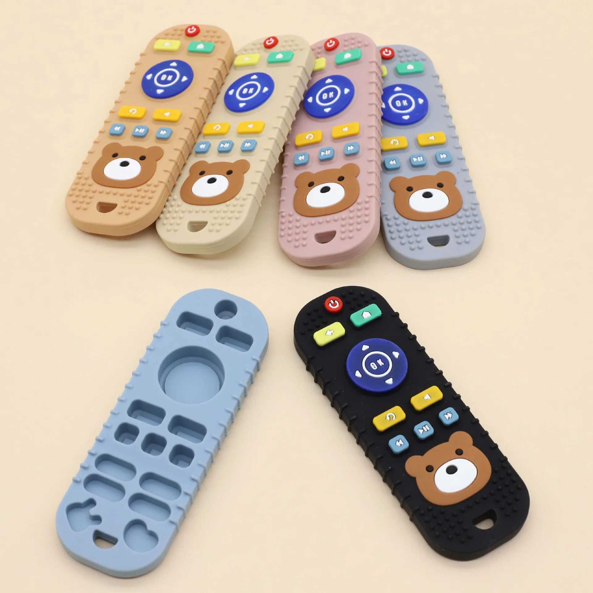 Childrens silicone teething remote control baby mouthing period soothing teething remote control toys silicone teeth G251125