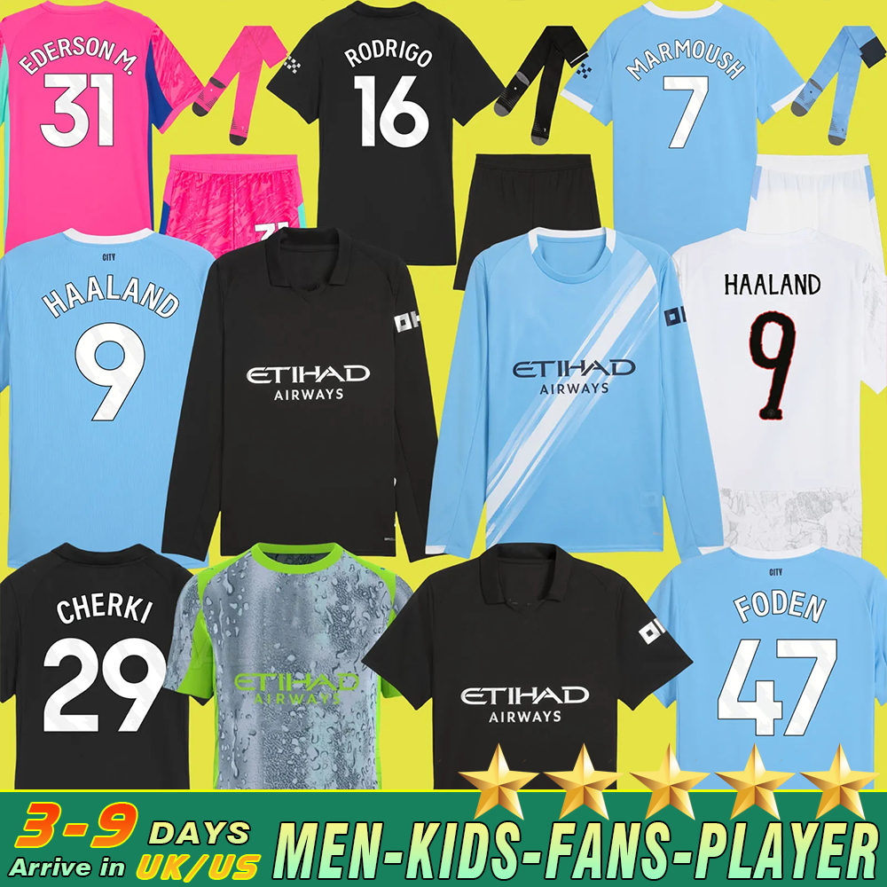25 26 HAALAND soccer jerseys FODEN MARMOUSH DOKU MARMOUSH McATEE KOVACIC GVARDIOL DE BRUYNE DE BRUYNE MATHEUS N. football shirts men kids kits goalkeeper pink jersey