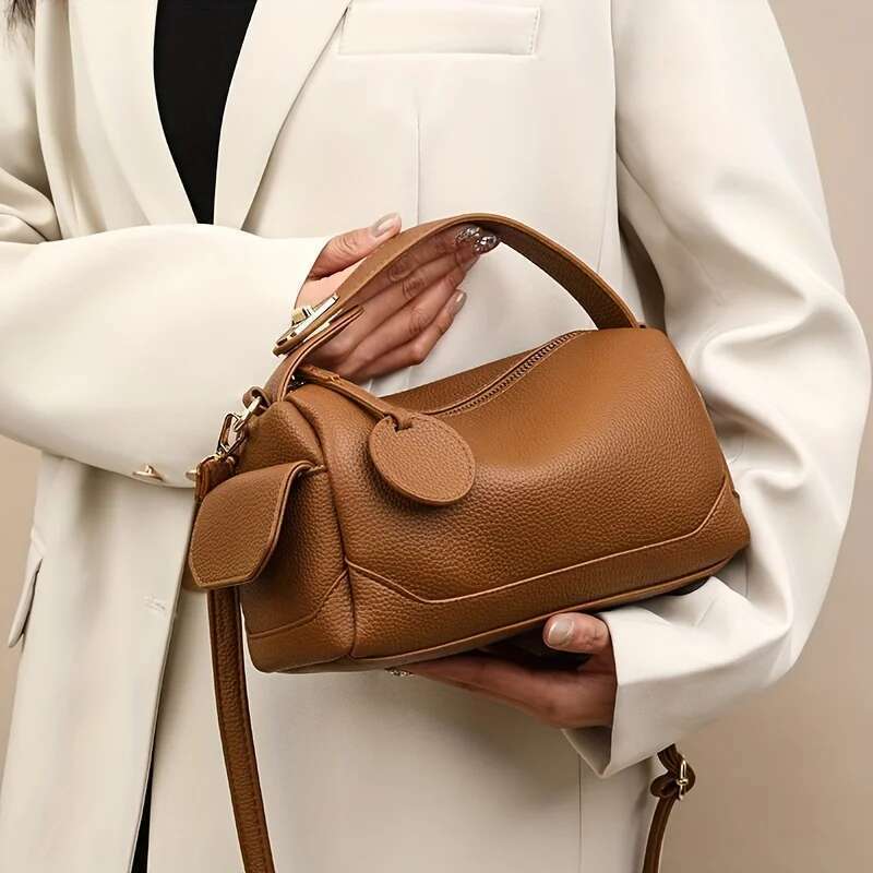 Designer Bag 1Pc Minimalist Solid Color Boston Bag With Multi-Pocket Design Lightweight Crossbody Handbag For Women