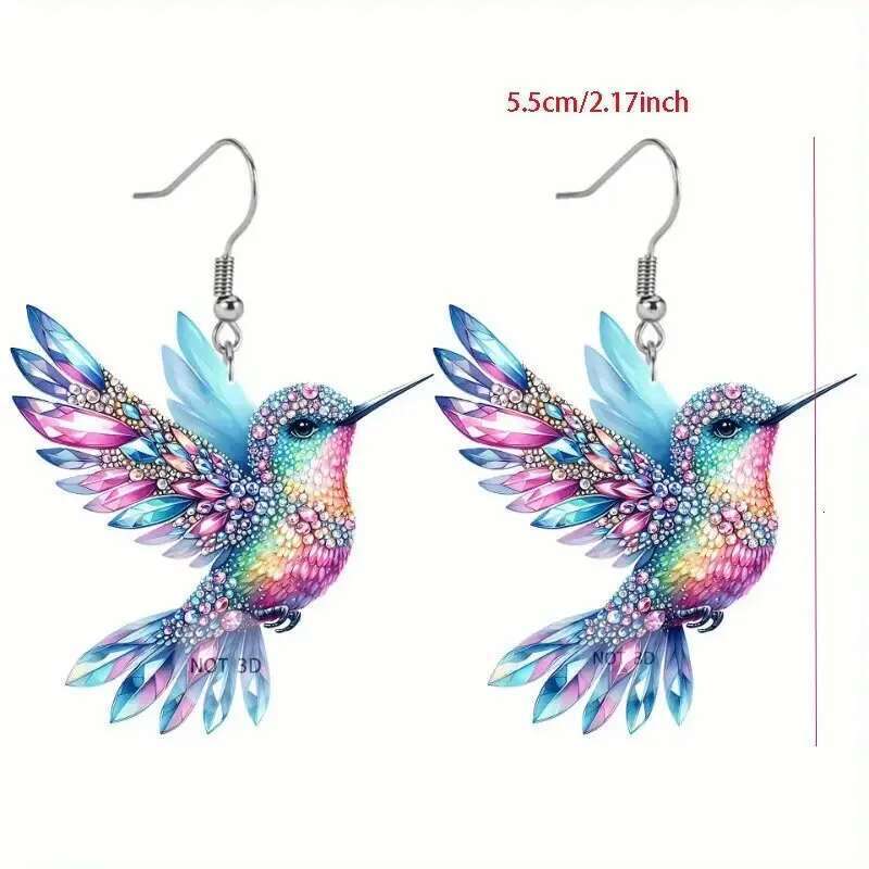 Simple Fashion Hummingbird Dangle Earrings For Women Cute Animal Earring Statement Party Jewelry Gifts