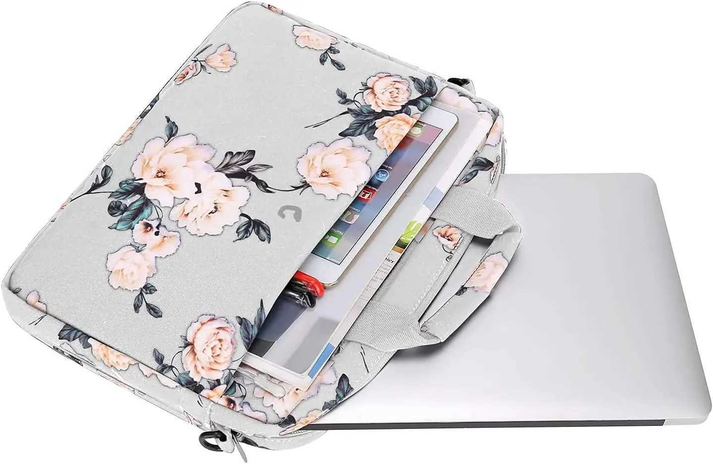 MOSISO Laptop Shoulder Bag for MacBook Air 15 inch /Pro 16 13-173 inch Notebook Camellia Sleeve with Adjustable Depth at BottomT251125
