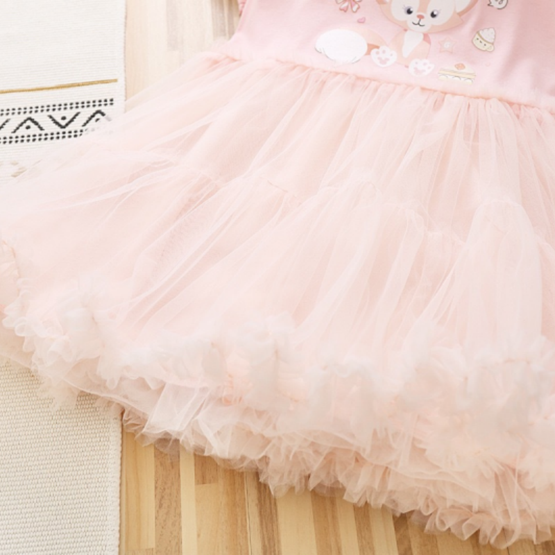 Kids designer clothes DISNEY girls' cartoon princess dress short-sleeved mesh dress toddler designer clothes StellaLou print summer
