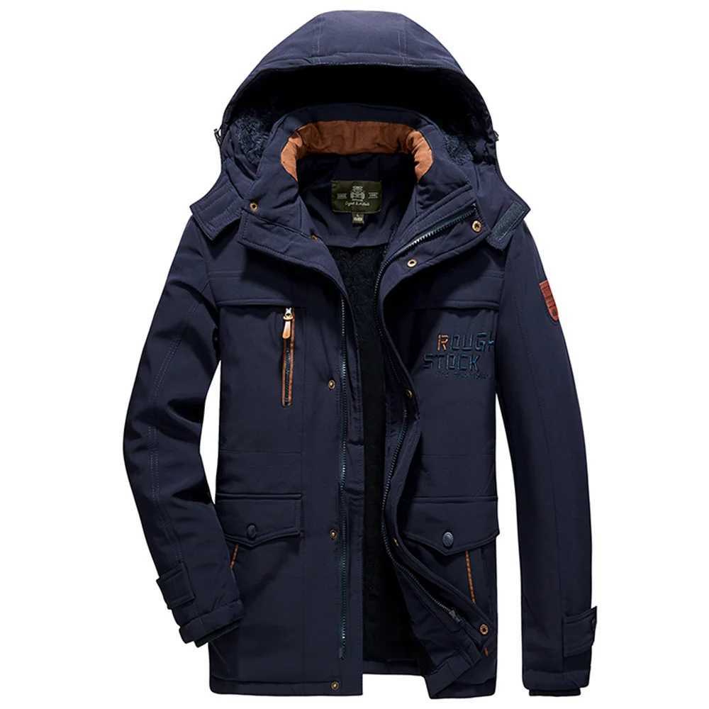 Winter Casual Vintage Warm Workwear Jacket Mens Fleece-Lined Military Parka Coat Thicken Detachable Hooded Parkas Men Overcoat X251125 - view 4
