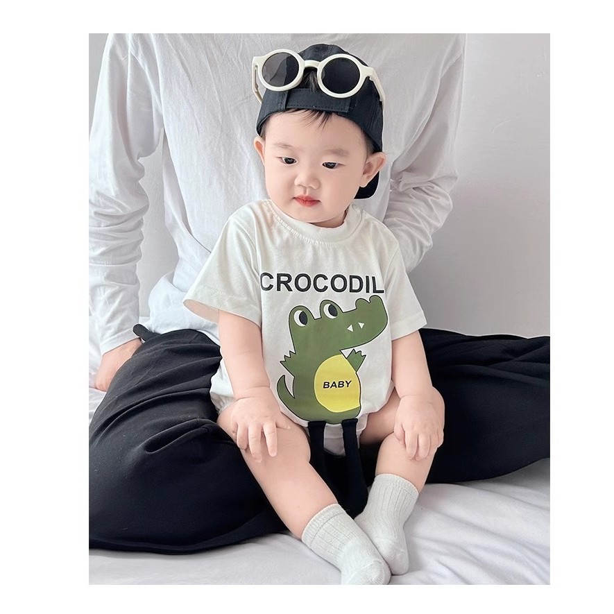 Baby clothes jumpsuit summer stylish Korean version for boys and girls summer short sleeved crawling clothes