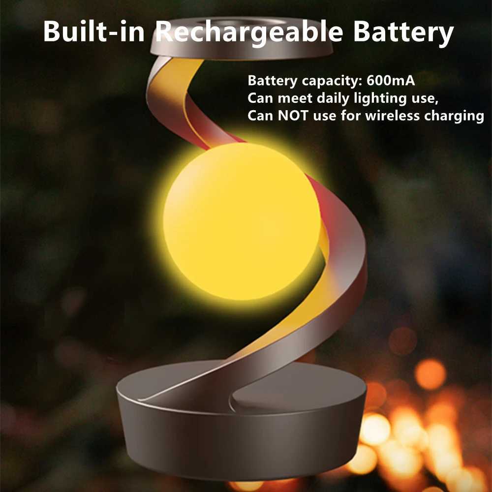 Creative Table Lamp Rotating Floating lamp 15W Wireless Charger Mobile Phone Wireless Charger RGB Atmosphere Night Light C251125