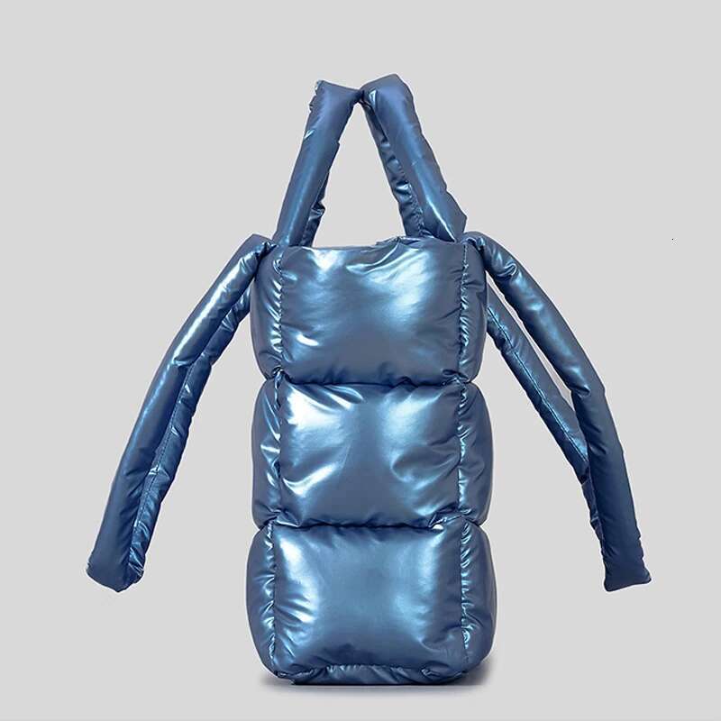 Designer Bag 2025 Fashion Plaid Padded Tote Bag Designer Soft Puffy Women Handbags Nylon Down Cotton Shoulder Bags Warm Winter Female Purse Luxury Bag