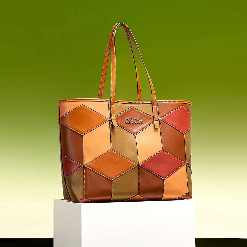 CHCH Tote New Splicing Block Design Women's Bag Large Capacity Handbag Commuter