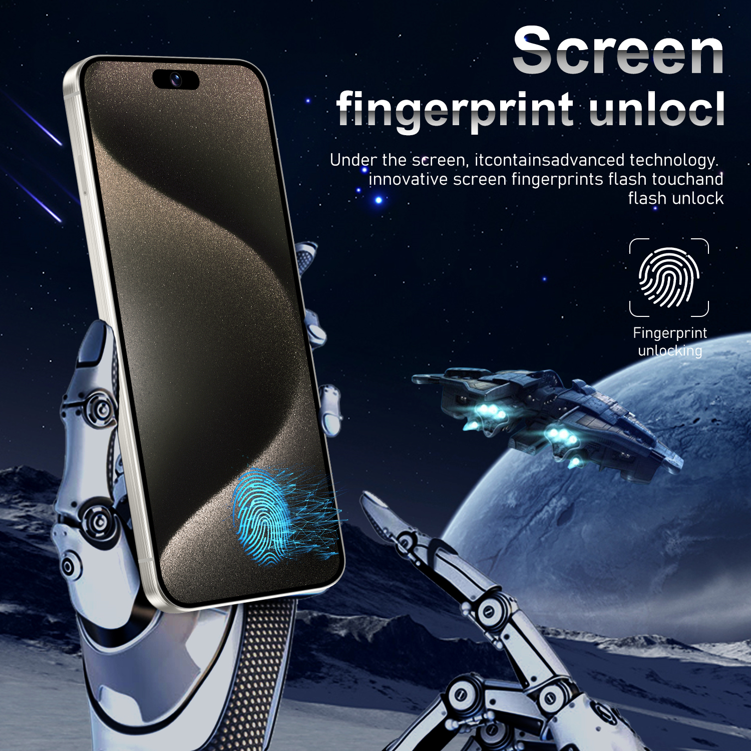 I15 Pro Max Android Smartphone 7.6-inch HD Screen Android 14 ,Snapdragon 8 Gen 3 CPU,12GB Ram+512GB Rom,5G Dual-Sim Phones,72MP+108MP Camera Pixels,78