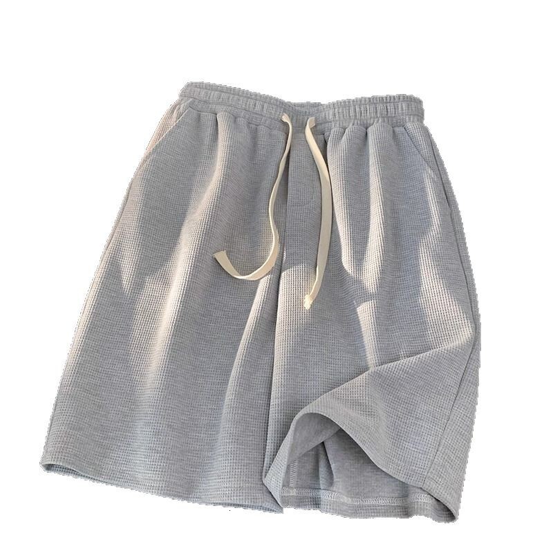 Shorts Men's Summer 2025 Solid Color Waffle Large Loose Basketball Running Beach Five Point Casual Sports Pants