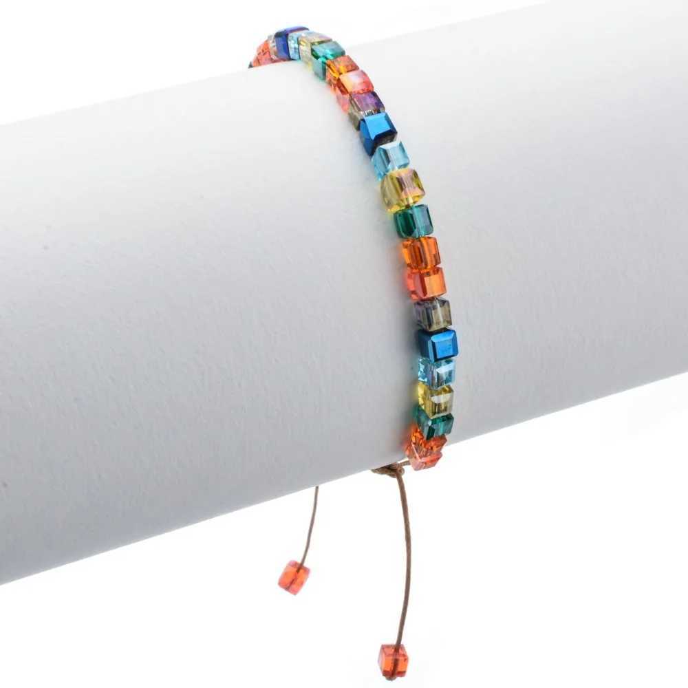 ZMZY Sparking Mixed Glass Crystal Bracelet Rainbow Style Fashion Shinning Charm Bracelets For Women Wedding Jewelry Gift J251125