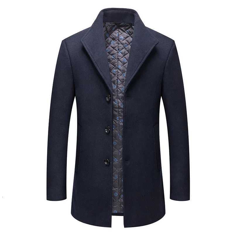 New Winter Men Business Casual Woolen Coats British Style Overcoats Thicker Warm Cashmere Trench Coats Quality Long Jackets 4XLT251125