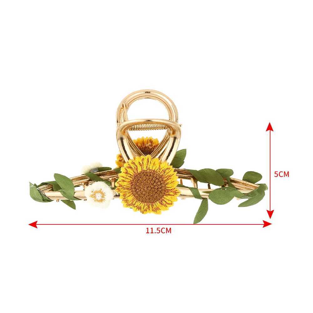 Sunflower Hair Claw New Vine Hair Clip Womens Ponytail Hair Accessories Summer Fashion Hair CrabT250425