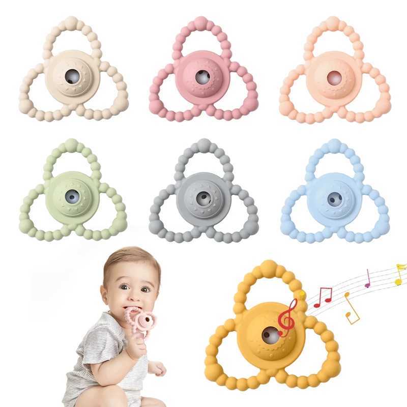 Baby Silicone Rattle Toy Montessori Educational Music Rattle Toy for Infant Food Grade Silicone BPA Free Newborn Teether Gift G251125