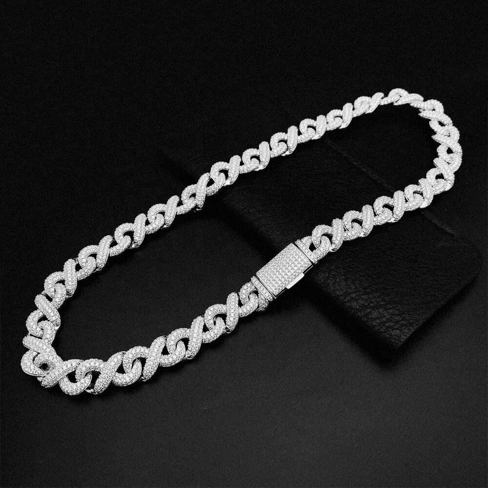 Cuban chain fashion trendsetter hip-hop versatile custom necklace bracelet 925 silver