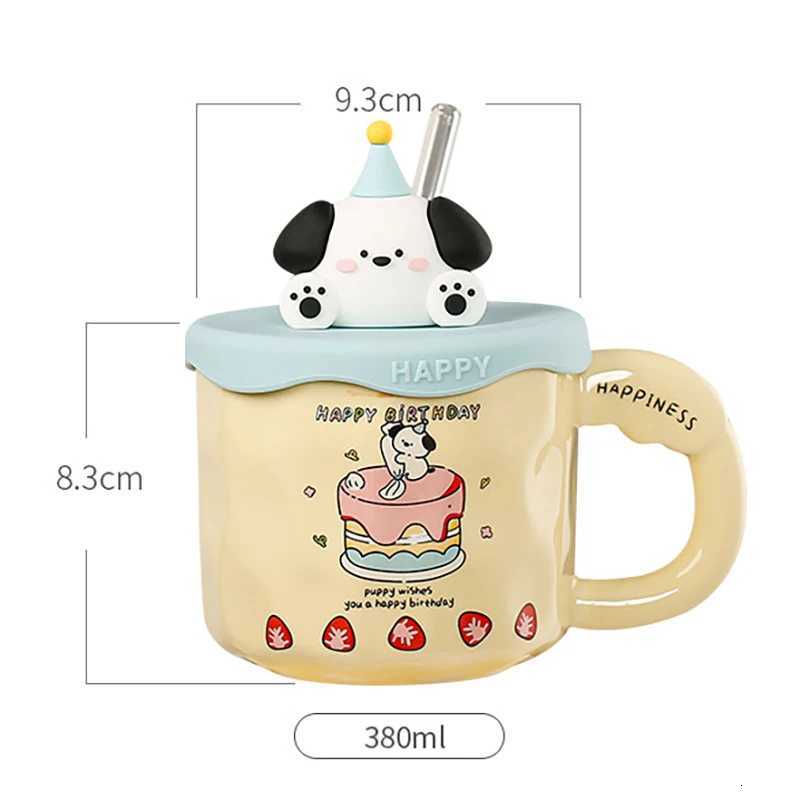 1PC Kawaii Cup Cute Lovely Bear Ceramic Mug Large Capacity With Lid Coffee Cups Breakfast Milk Mugs Y251125