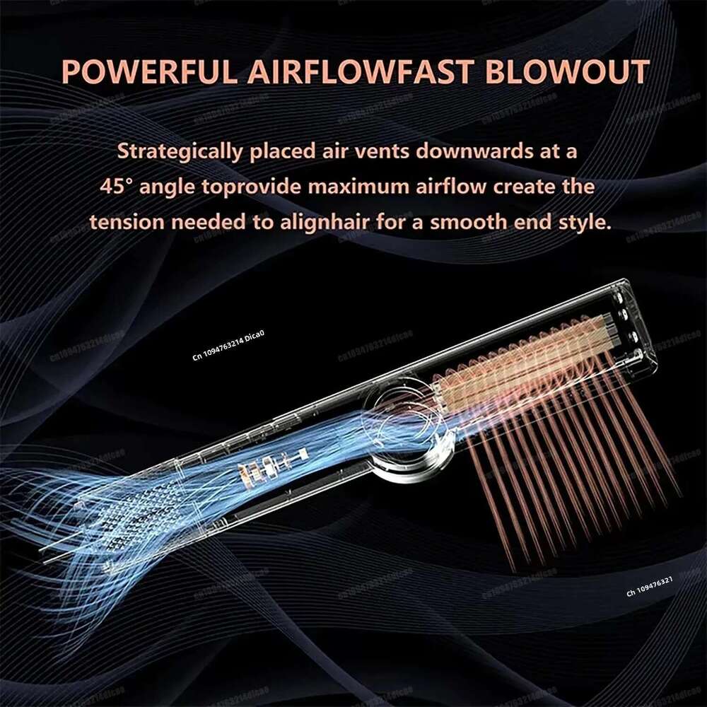 Professional 2IN1 Air Straightener Hair Dryer 220V Heat-Up Flat Iron with Negative Ions LCD Display for Lasting Styling FlatIron