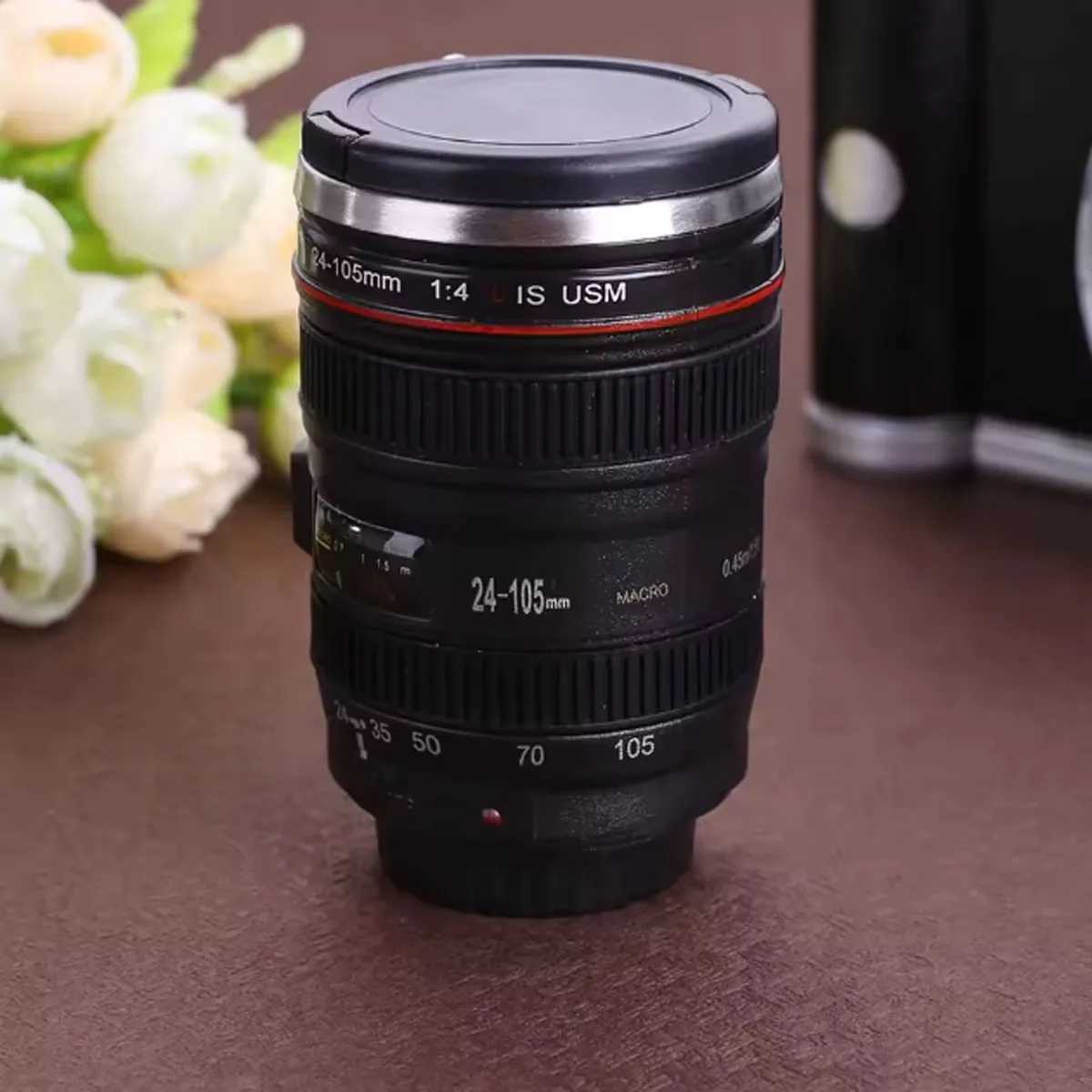 1pc-Stainless Steel Camera Lens Coffee Mug with Leak-Proof Lid - Perfect Gift for Photographers Y251125