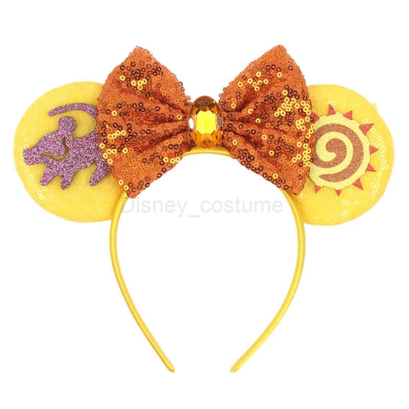 Disney New Cute Disney Mouse Ear Headband Womens Glitter 5 Bow Hair Childrens Day Boys and Girls Party DIY Role Playing Hair Accessories X250425