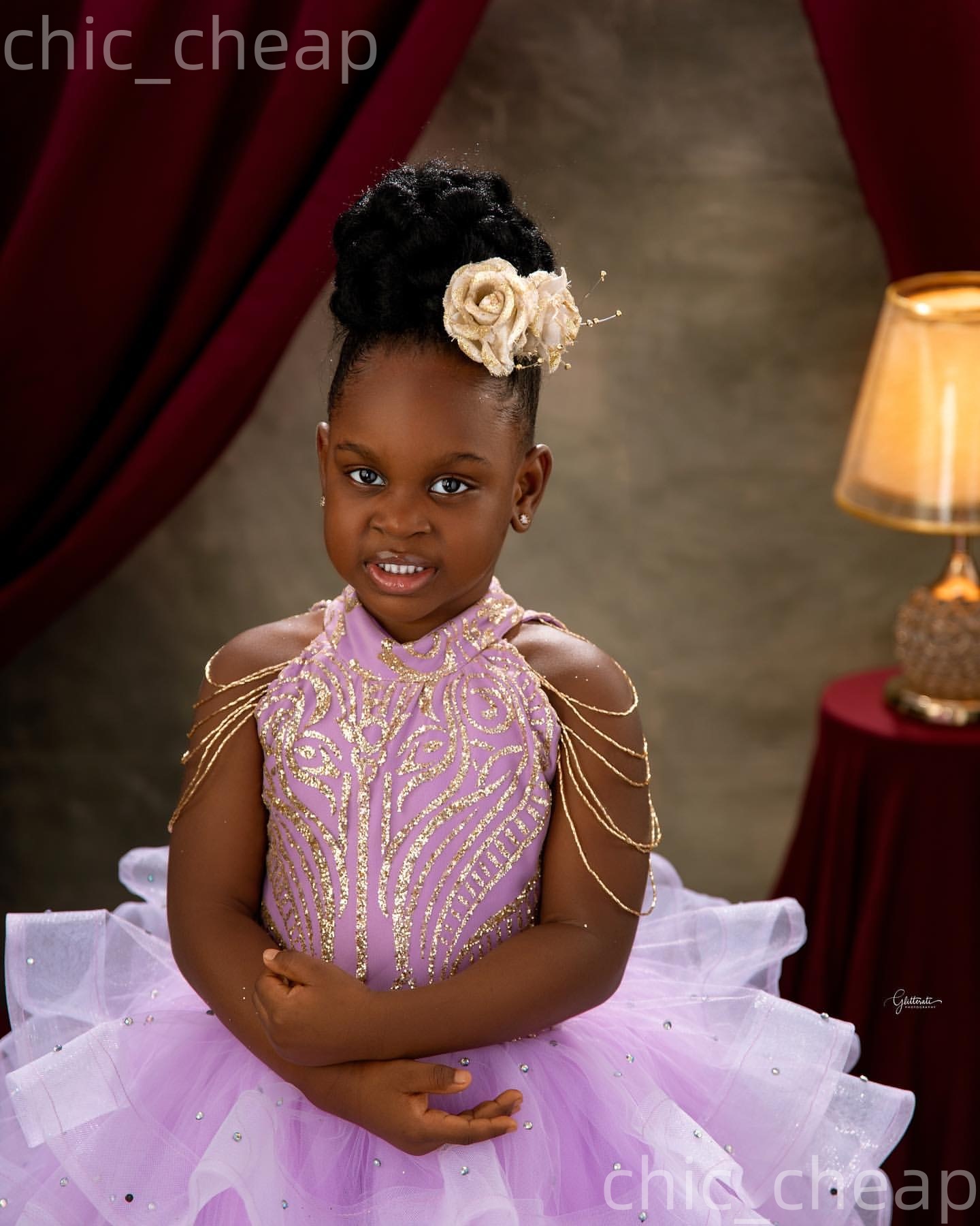 2026 Lilac Ball Gown Flower Girl Dresses Crystals Beadings Tiers Tulle Little Girl Christmas Peageant Birthday Christening Tutu Dress Gowns ZJ4241