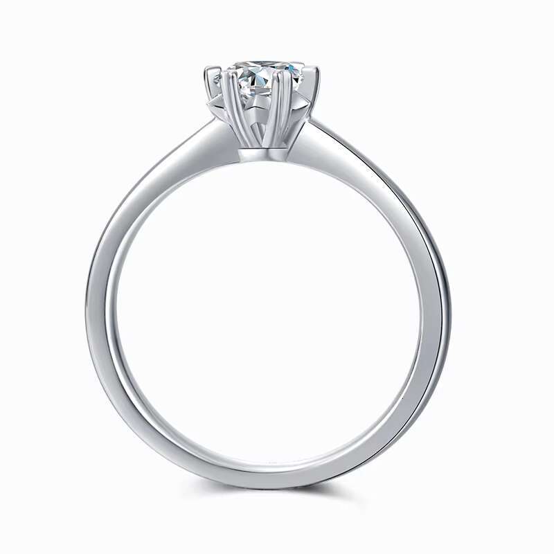 Custom Wedding Ladies 925 Sterling Silver Engagement GRA VVS 0.5ct Moissanite Ring Women Jewelry