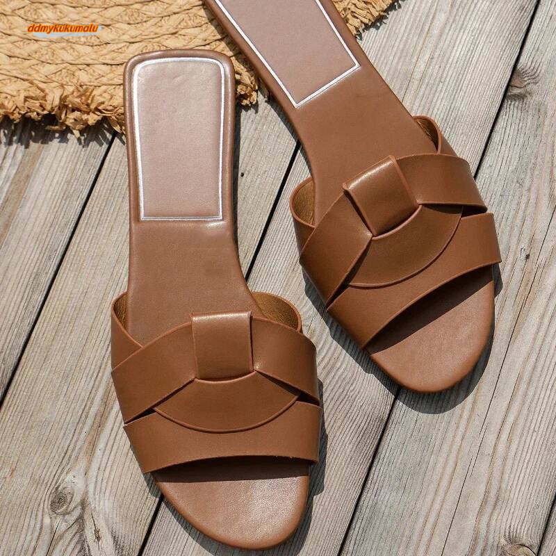 New Summer Designer Solid Color Fashion Zapatos De Mujer Women'S Slippers Women Shoes ddmykukumalu