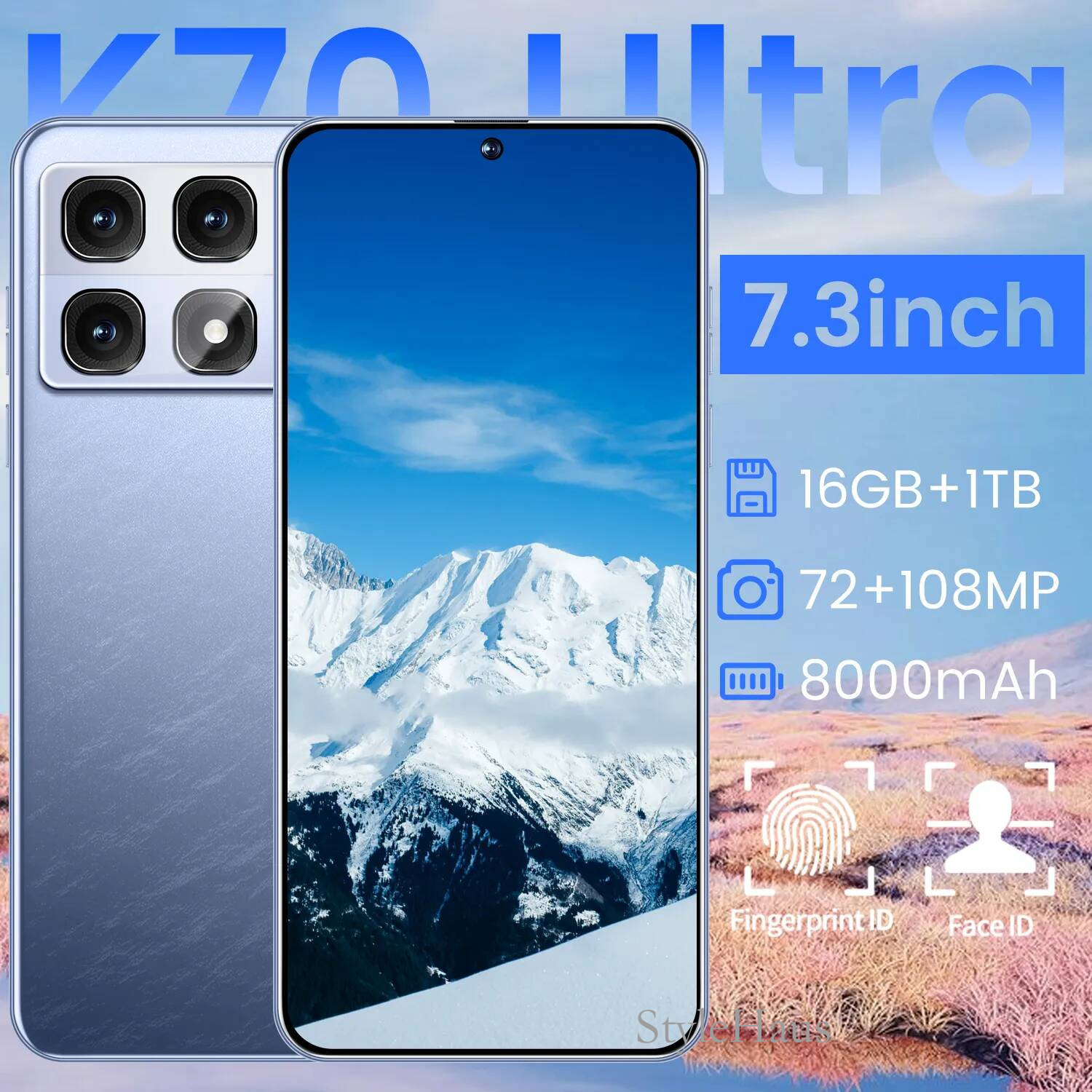 Original K70 Ultra 5G Mobile Phone Gaming 16GB RAM 512GB ROM Dimensity 9300+ 50.0MP NFC 5500mAh Android 6.67 Full Screen Fingerprint ID Face Smart Cel