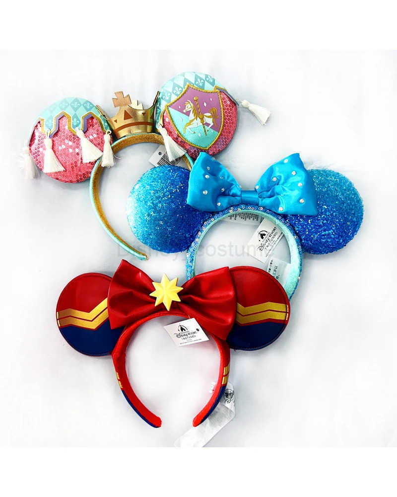 Disney 2025 New Disney Mickey Ear Headband Valentines Day Headband and Jack Pumpkin King Role Playing Hair Disney Letter Headband Gift X250425