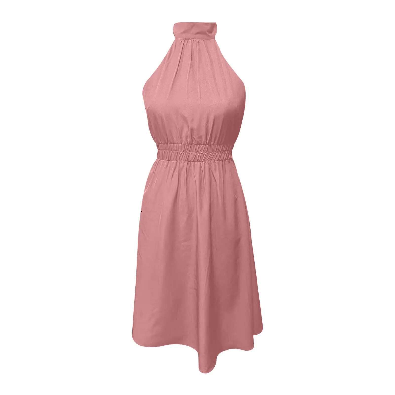 Dongdumaoyi Elegant Halter Neck Off Shoulder Dress Hollow Waist Sweet Y K Soft Vacation Style Fashion Holiday Vestidos