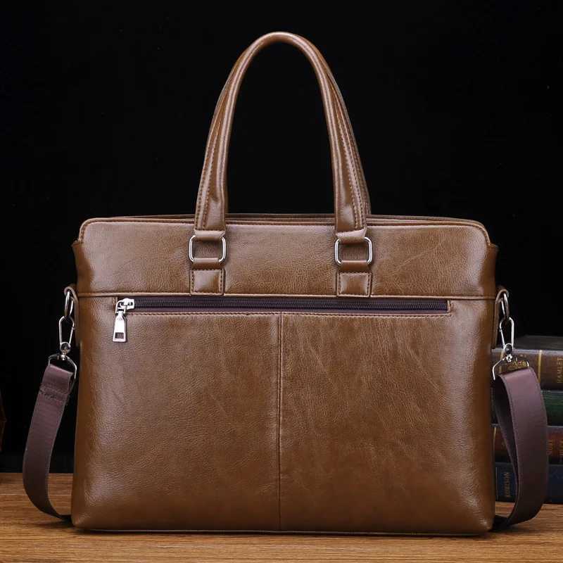 MenS Briefcase PU Leather Handbags Laptop Computer Shoulder Business Executive Office Messenger Portfolio Crossbody Bag MaleT251125