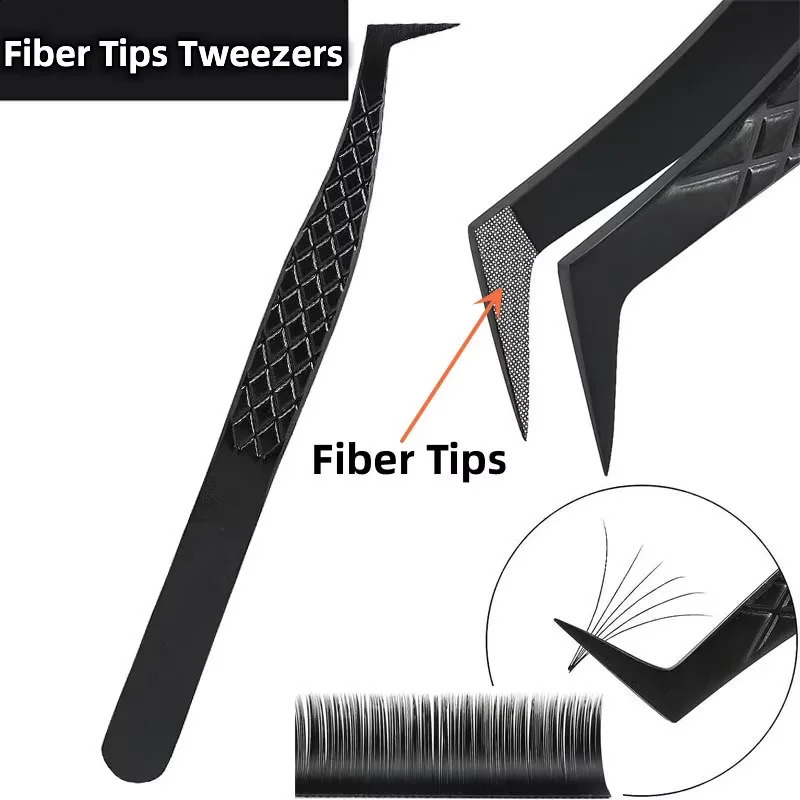 SENSE LASHES Fiber Tip Anti-slip Eyelash Tweezer Volume Isolation Precision Lash Tweezer Eyebrow Tweezer Makeup Tools 250422