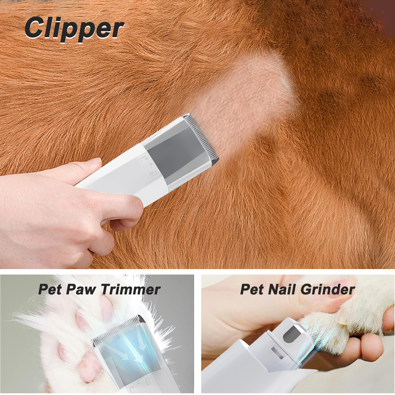 7 in 1 Multi-function Pet Grooming Set for Dogs and Cats, Vacuum Shaver and Grooming Scissors
