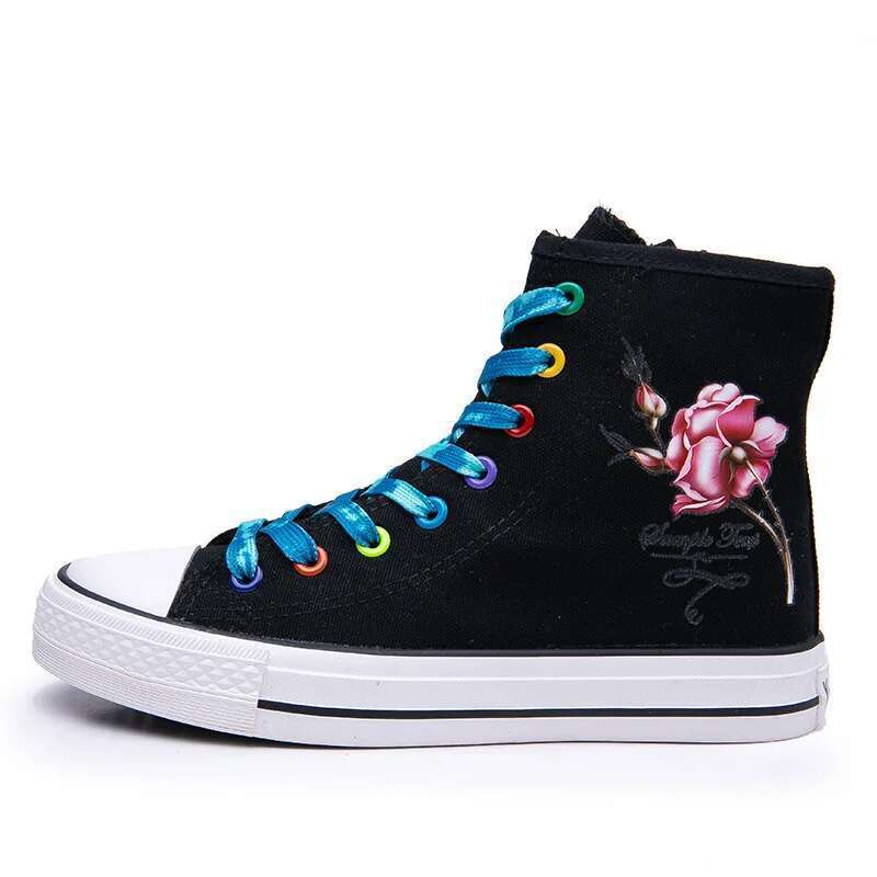 Spring and summer new color lace-up side zipper short canvas shoes flat inner heightening casual large size fashion women's shoe