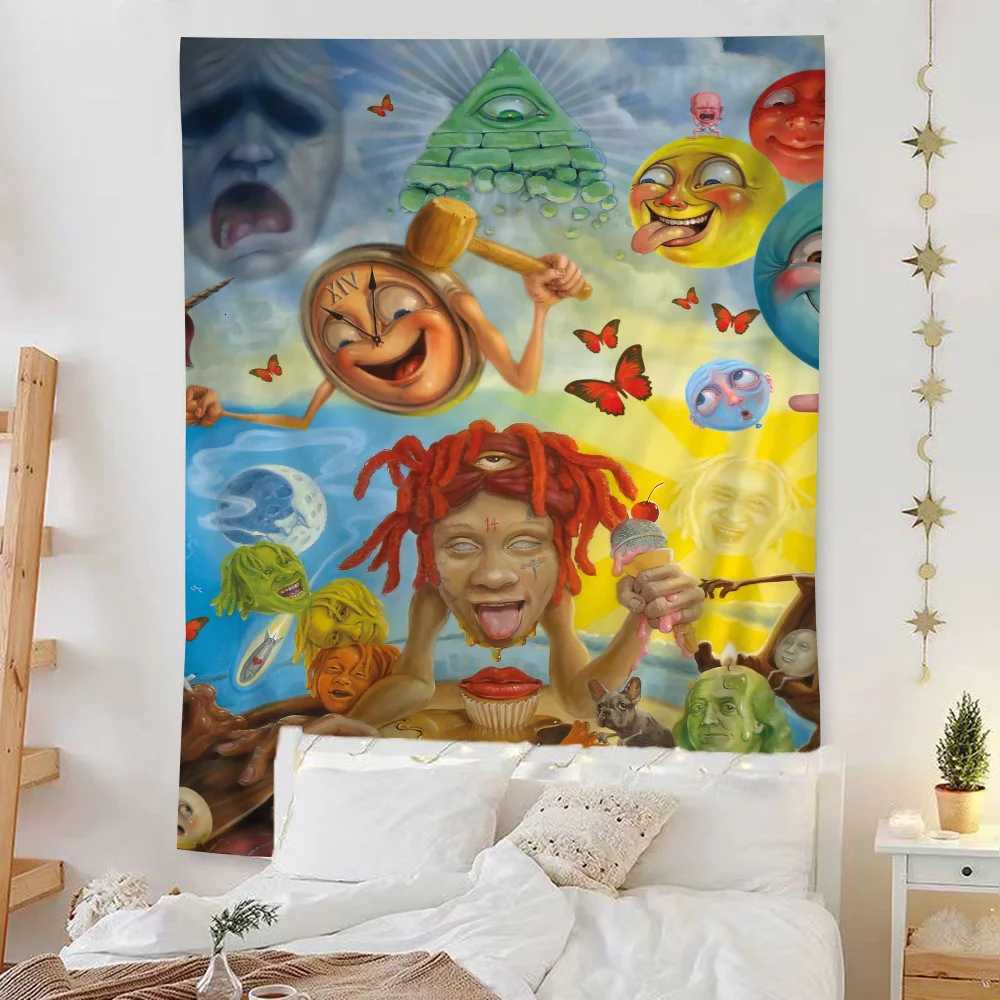 Rapper T-Trippie R-Redds Cartoon Tapestry Bohemian Wall Tapestries Mandala Wall Hanging SheetsM251125