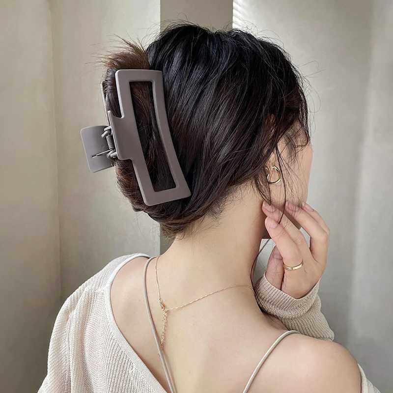13CM Oversized Solid Color Square Frosted Shark Clip for Thick Hair Women Girls - Hot Sale Fashion Hair Accessories Y250707