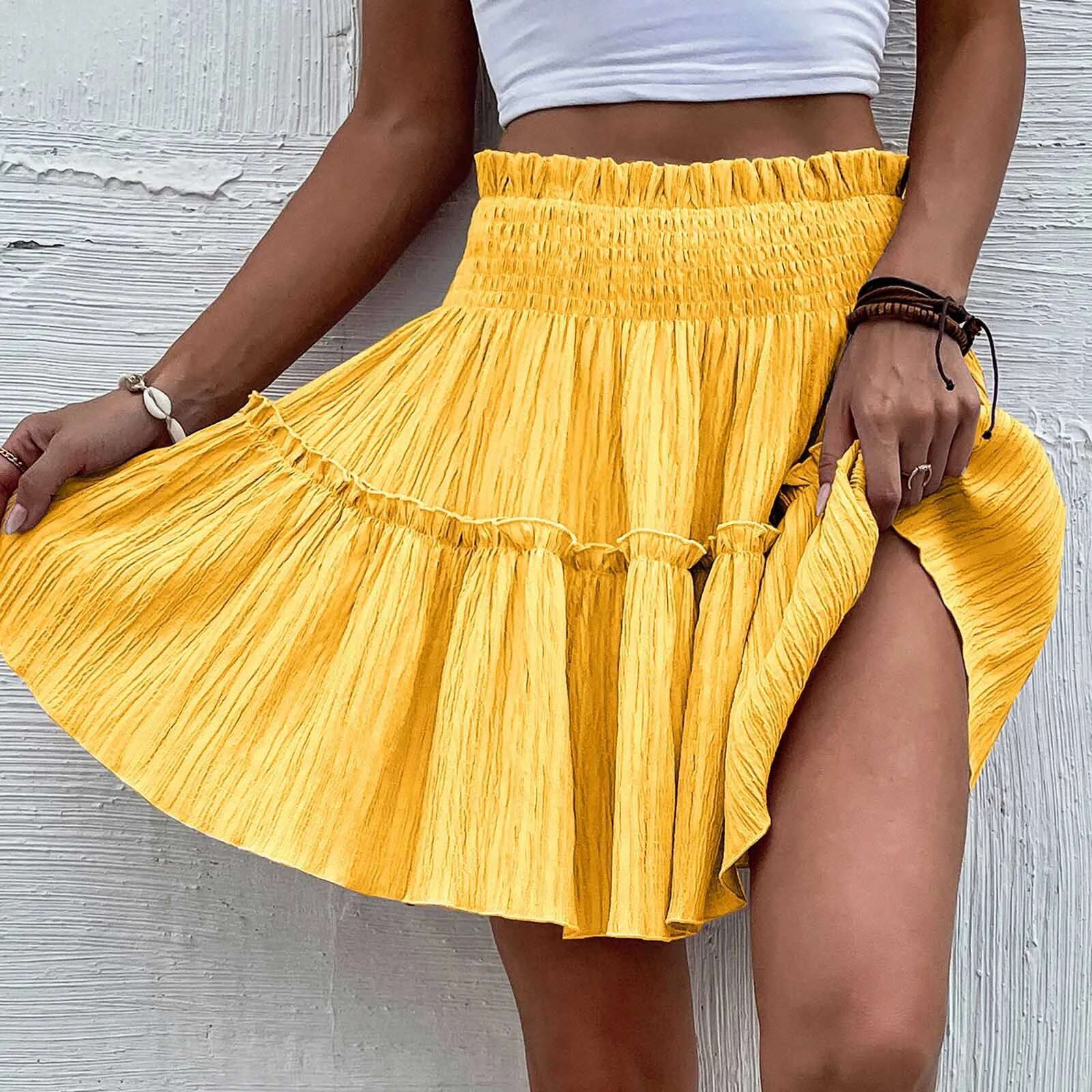 Dongdumaoyi Y K Aesthetic Pleated Women Skirt Korean Fashion Harajuku Grunge High Waist Short Retro Summer Beach Vintage Clothes