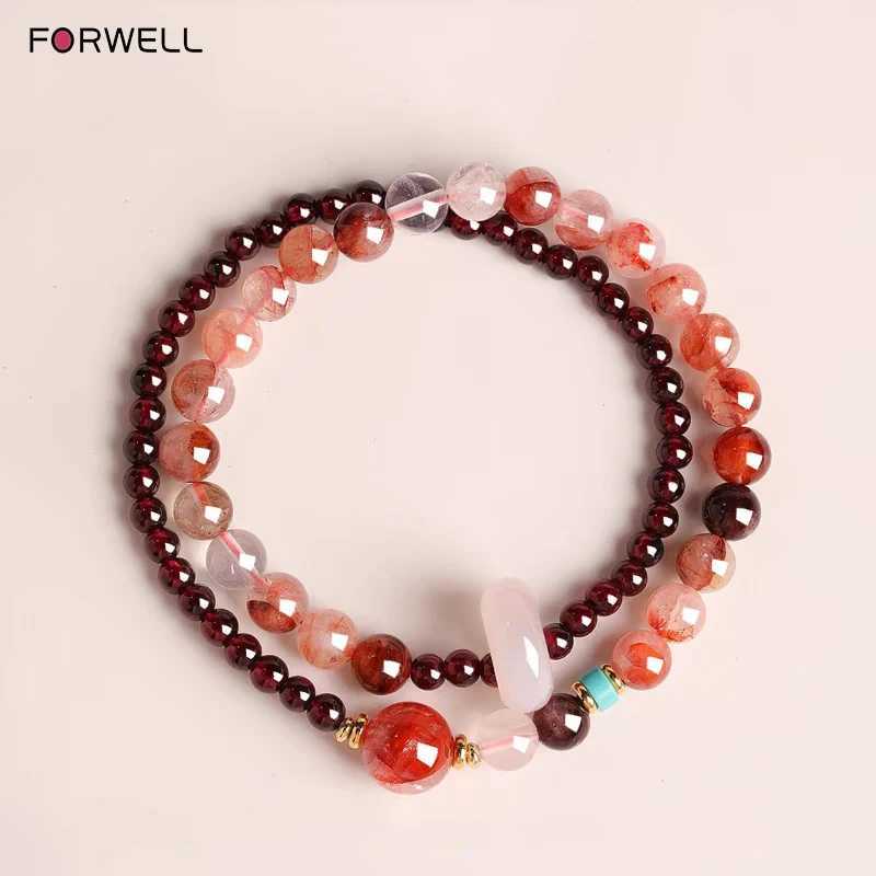 FORWELL Natural Stone Crystal Beads Semi Precious Womens Bracelet Amethyst Multi Layered Combination Bracelets Luxury Gift J251125